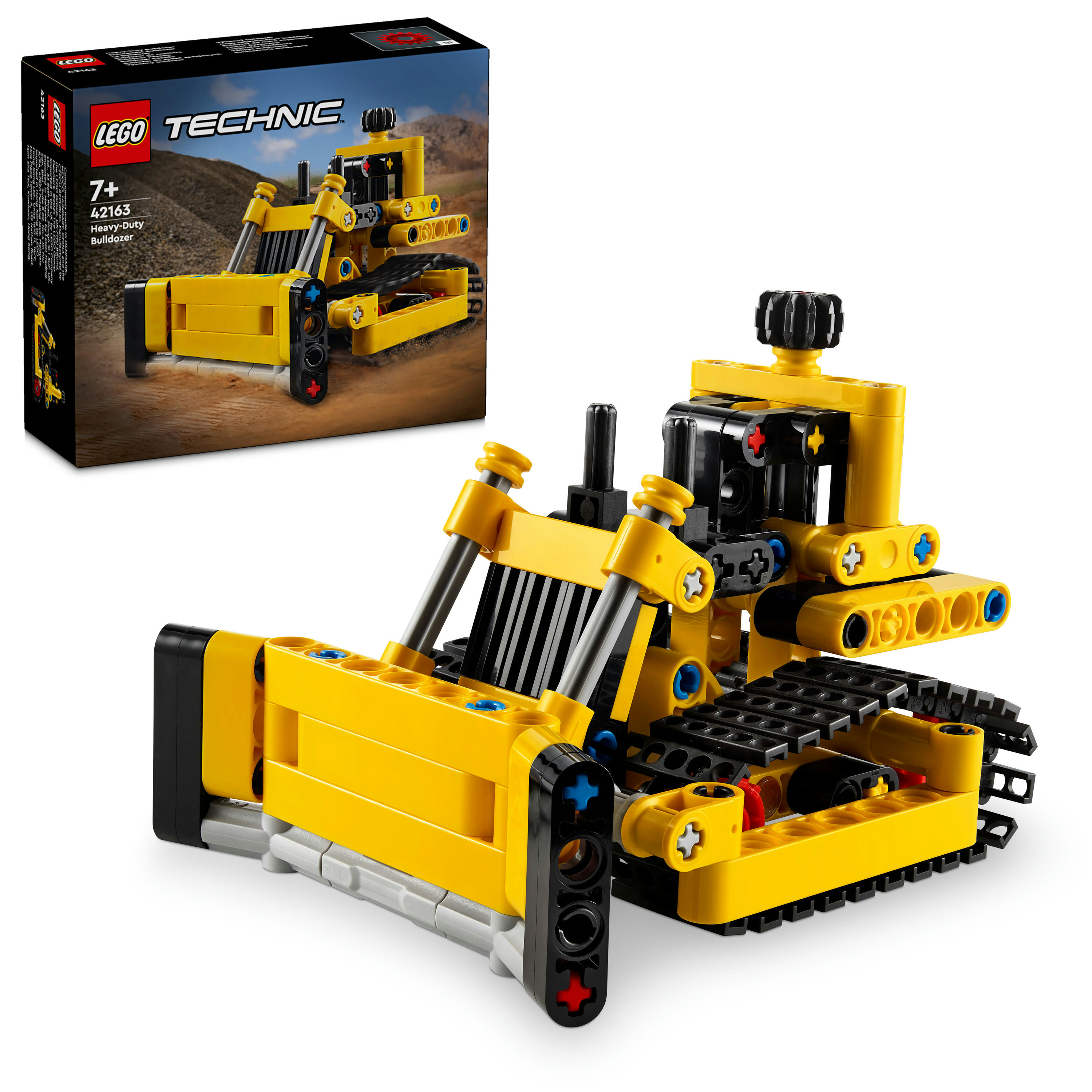 LEGO Technic 42163 Bulldozer da Cantiere, Giochi per Bambini e Bambine di 7+ Anni, Regalo per Amanti dei Veicoli Giocattolo