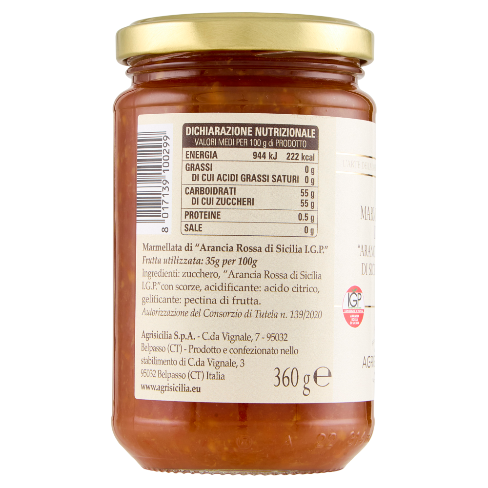 Agrisicilia Marmellata di "Arancia Rossa di Sicilia I.G.P." 360 g