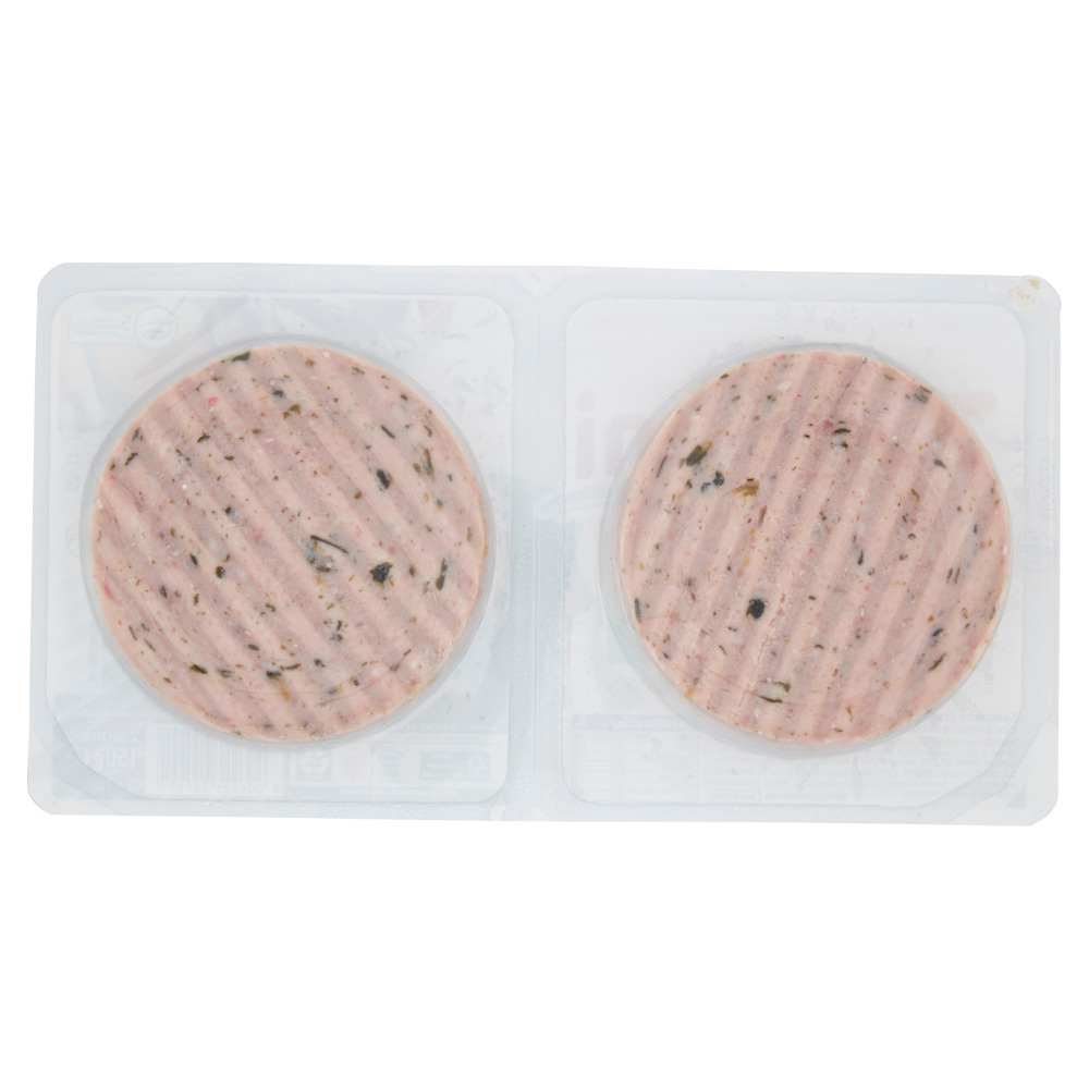 Teneroni Hamburger con Prosciutto Cotto e Spinaci 2 x 75 g