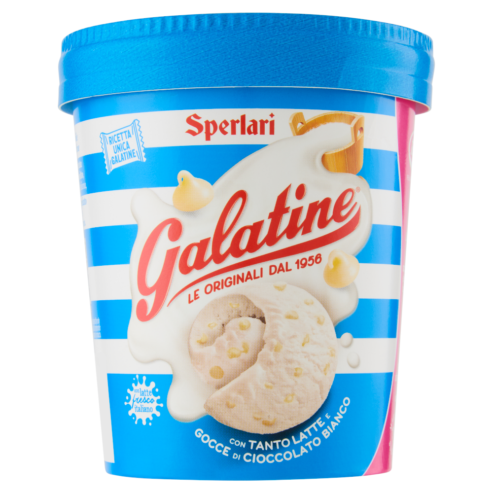 Galatine Gelato con Tanto Latte e Gocce di Cioccolato Bianco 500 ml