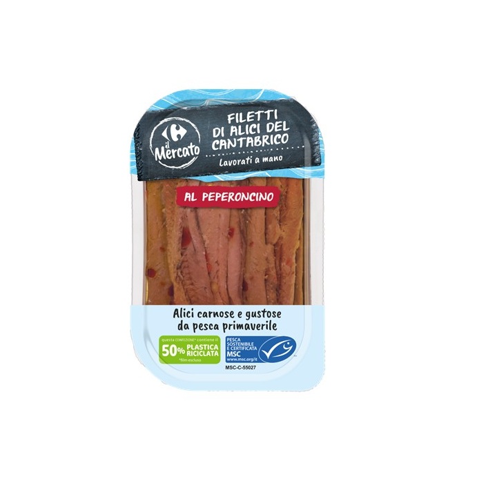 Filetti di Alici del Cantabrico al Peperoncino 70 g Carrefour