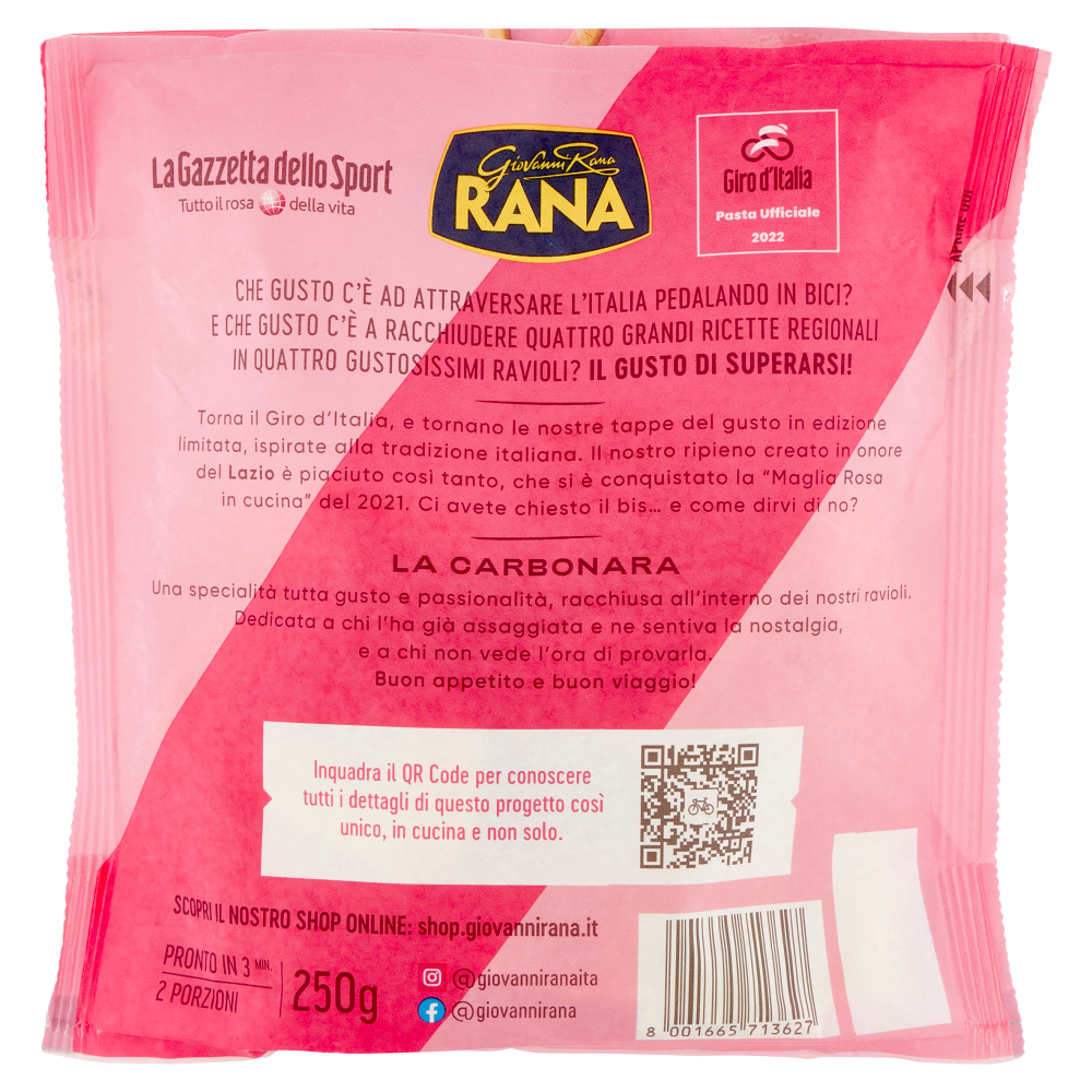 Giovanni Rana Giro d'Italia Ripieno Carbonara 250 g