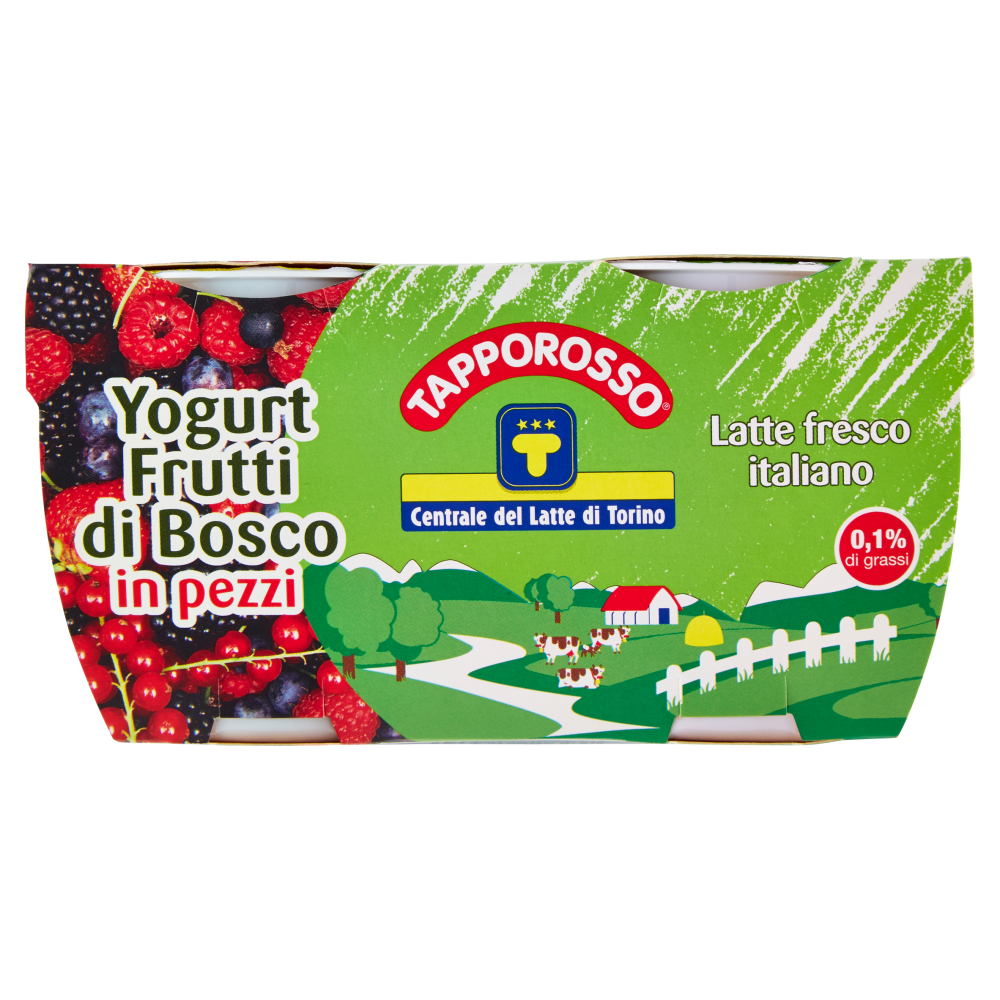 Centrale del Latte di Torino Tapporosso Yogurt Magro Frutti di Bosco in pezzi 2 x 125 g
