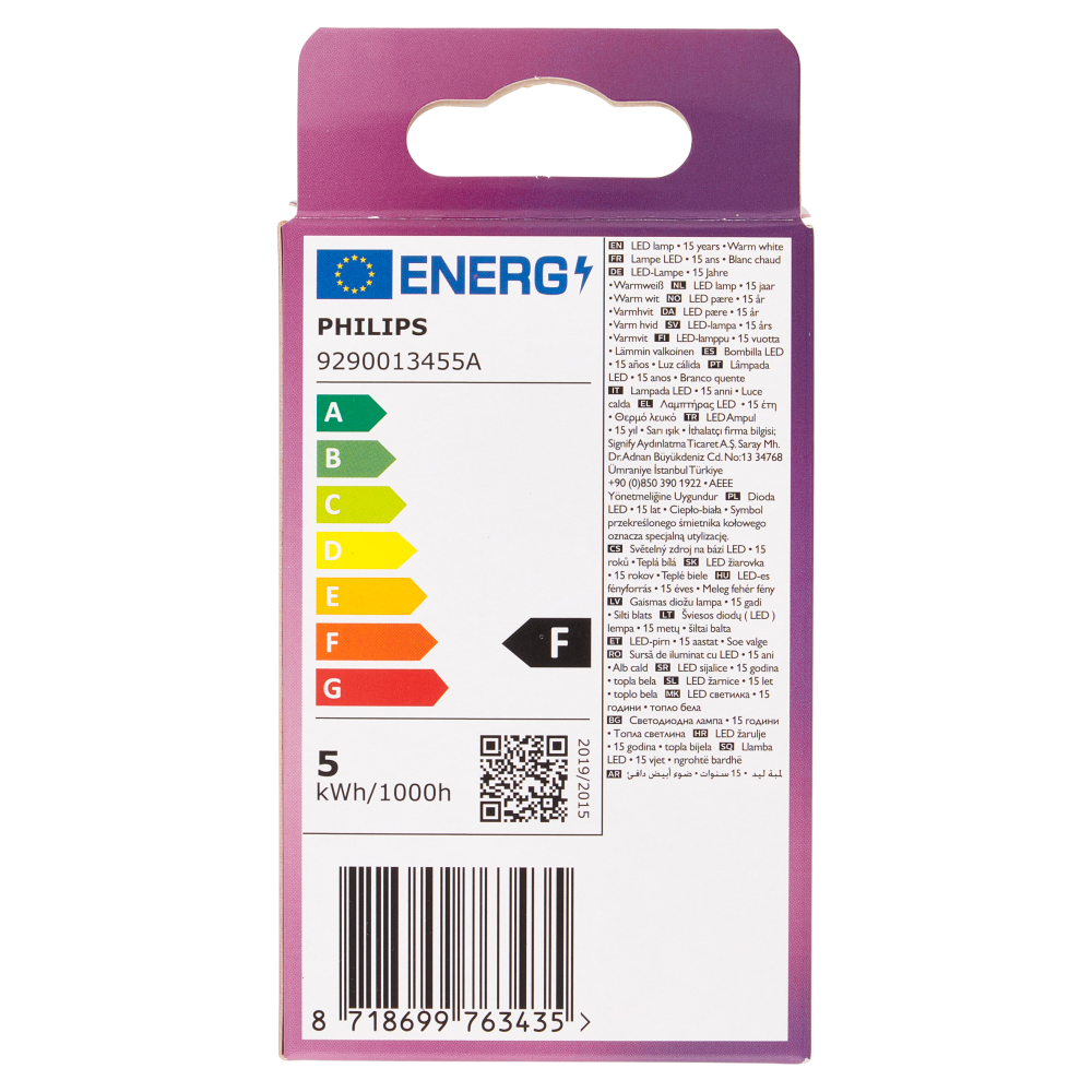 Philips Led sfera vetro 40W E14 2700K