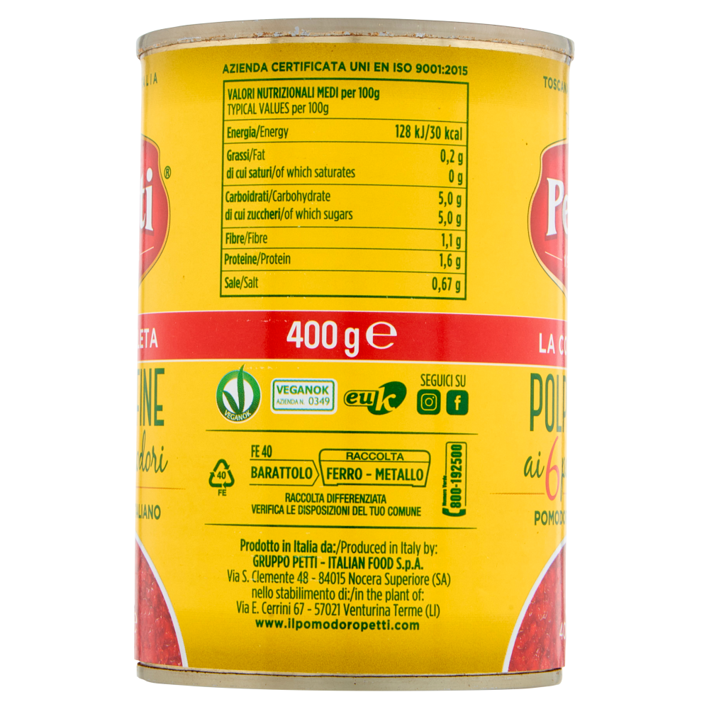 Petti la Completa Polpa Fine ai 6 pomodori Pomodoro Italiano 400g