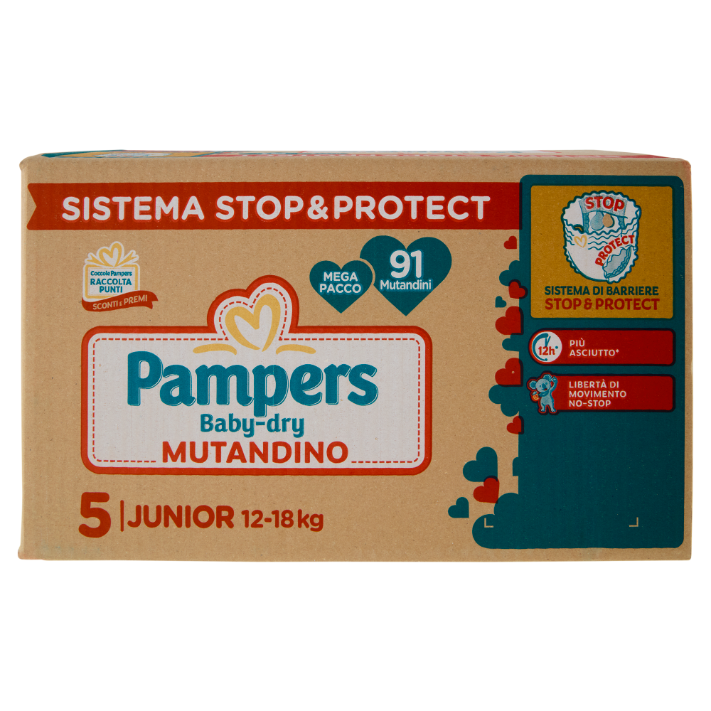 Pampers Baby-dry Mutandino Junior 91 pz