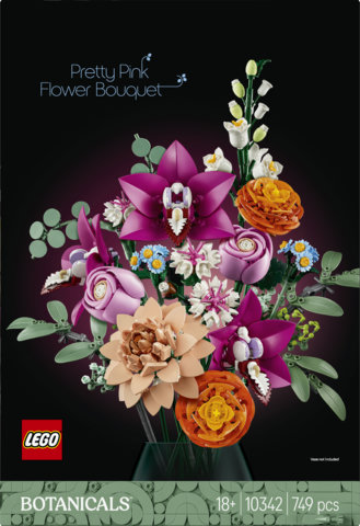 LEGO Botanicals 10342 Bouquet di Fiori Rosa, Kit Modellismo Adulti, Decorazioni Casa con Piante Finte, Idea Regalo Donna o Uomo