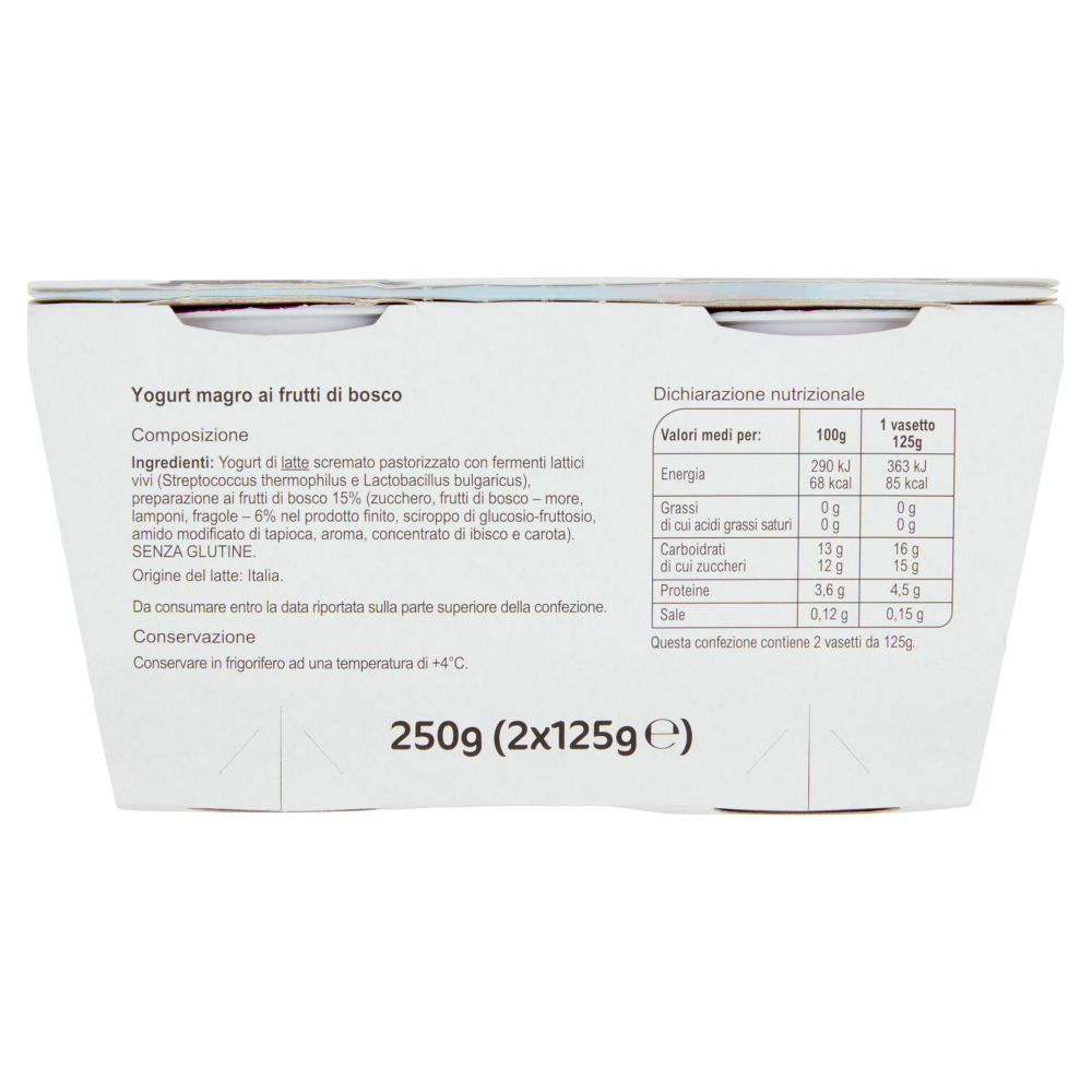 Carrefour Classic Yogurt Magro Frutti di Bosco 2 x 125 g
