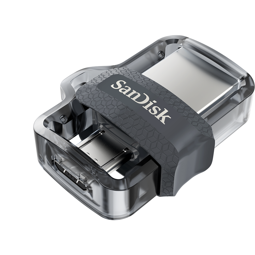 SanDisk Ultra Dual m3.0 unit&agrave; flash USB 16 GB USB Type-A / Micro-USB 3.2 Gen 1 (3.1 Gen 1) Nero, Argento, Trasparente