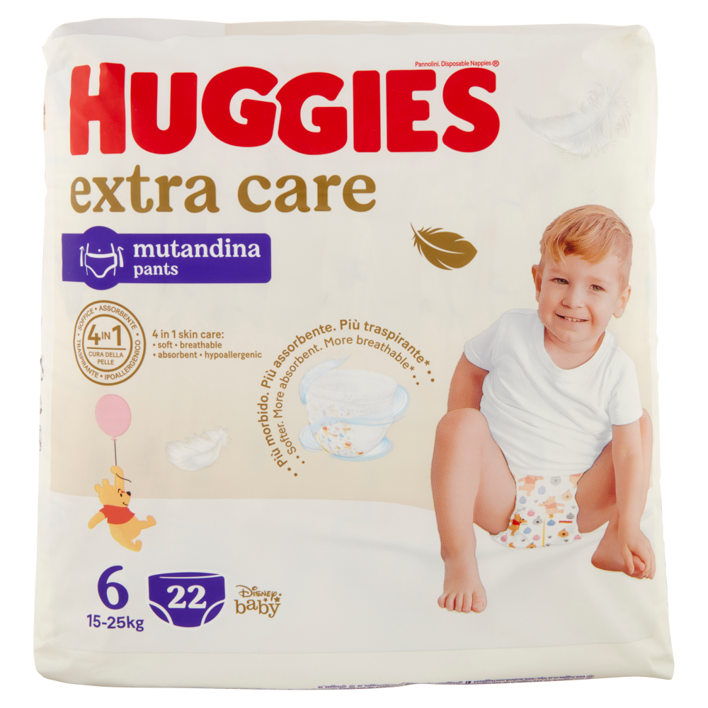 Huggies extra care mutandina 6 15-25 Kg 22 pz
