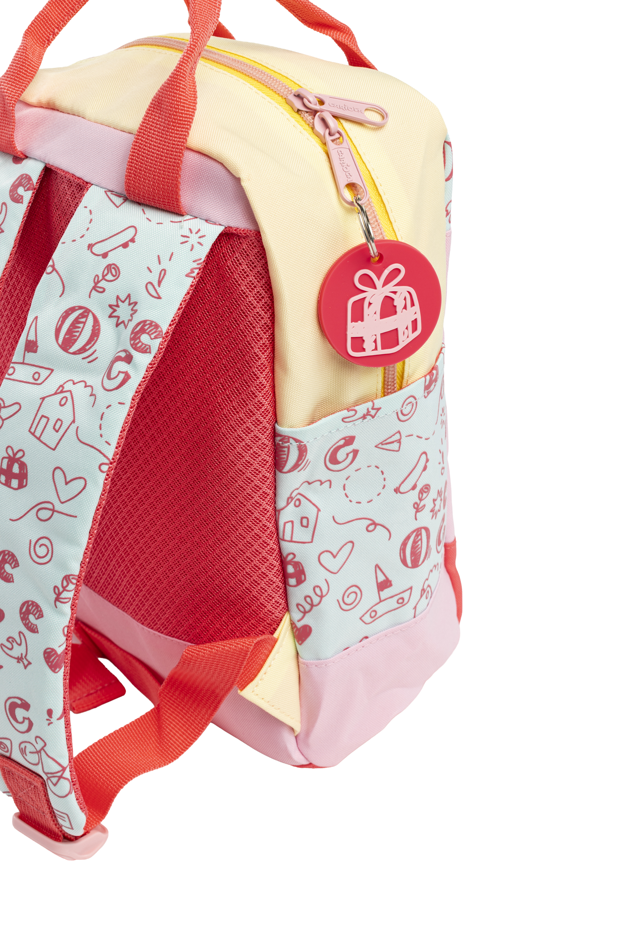 Carioca Zainetto doppio manico doodle rosa - riciclato