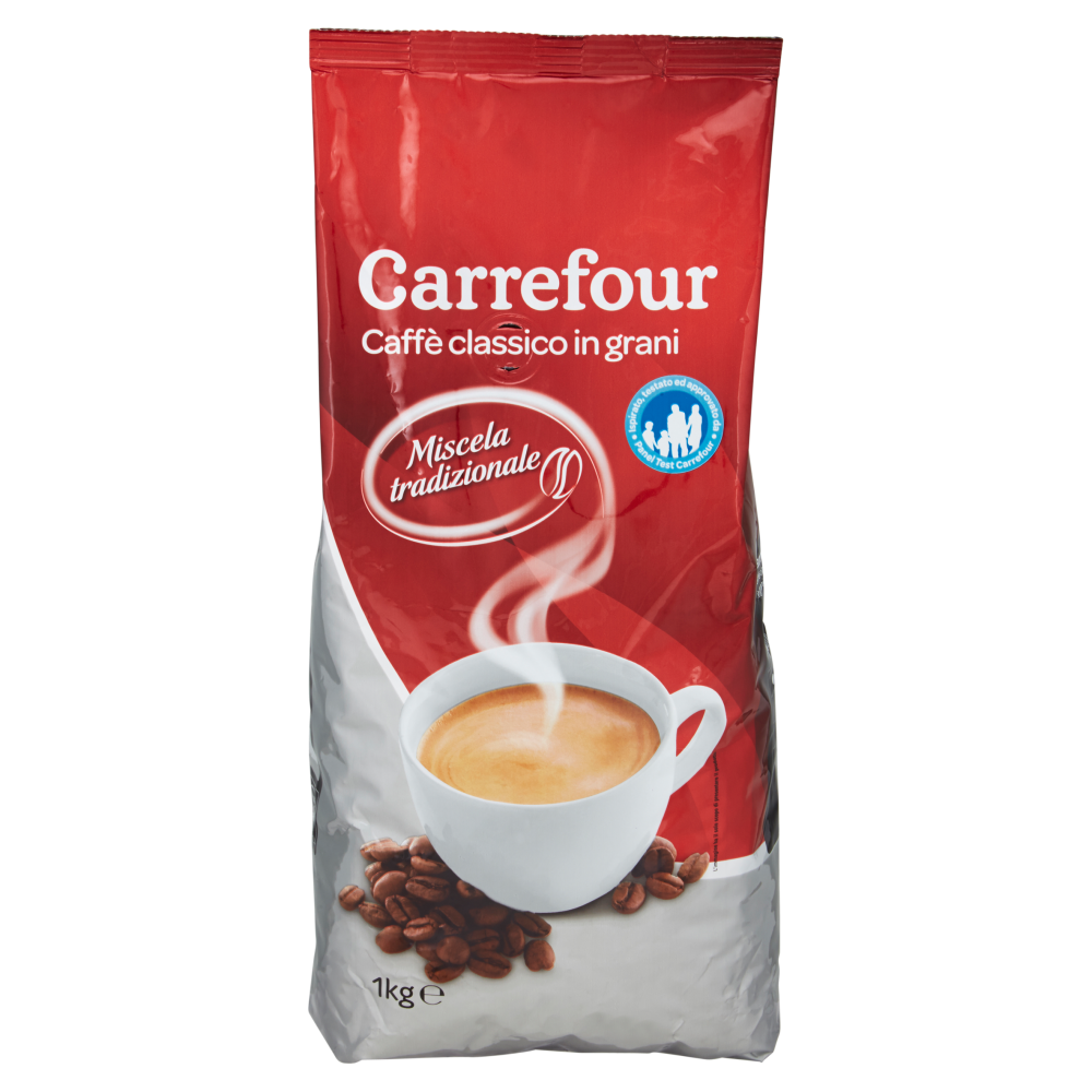 Carrefour Caff&egrave; classico in grani Miscela tradizionale 1 kg