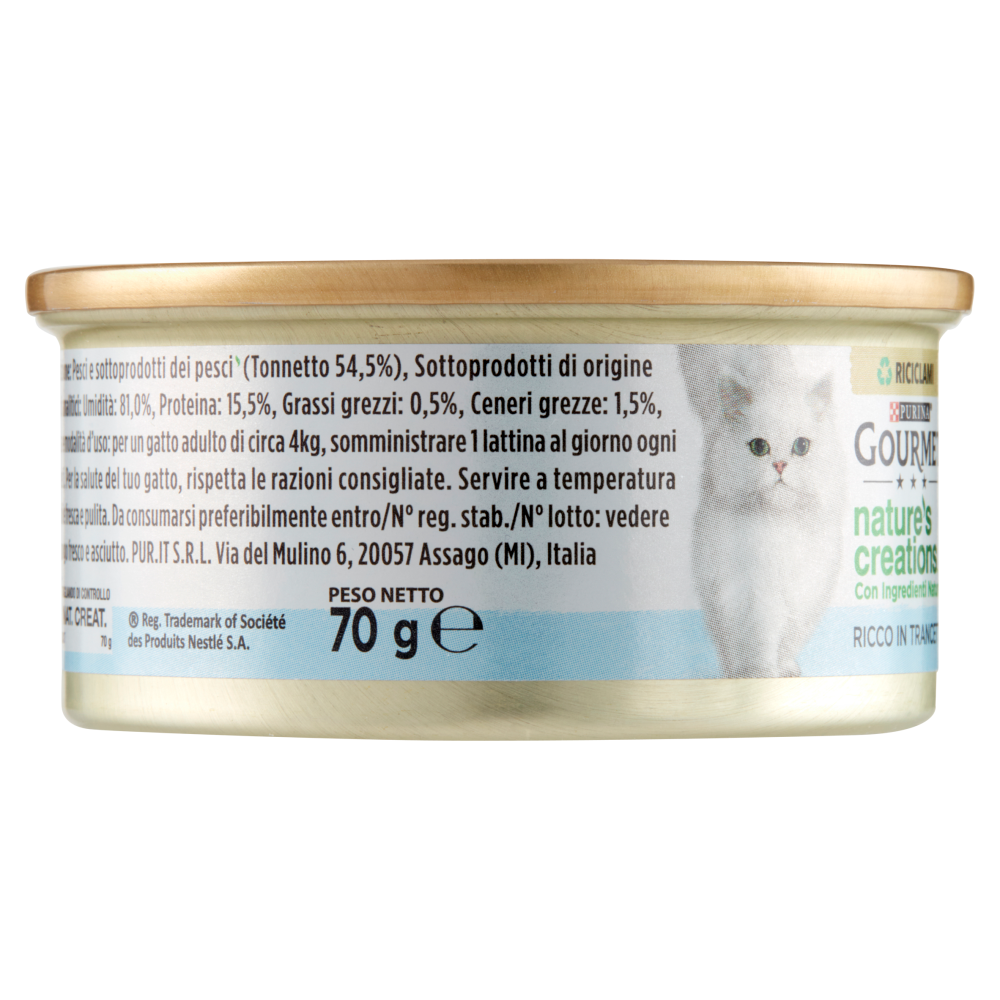 PURINA GOURMET Nature's Creations Ricco in Trancetti di Tonnetto Naturale in Salsa 70 g