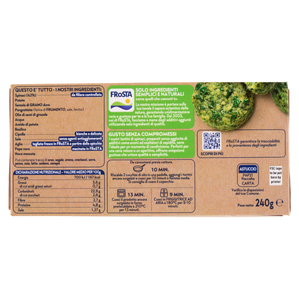 FRoSTA 8 Tortini di Spinaci 240 g