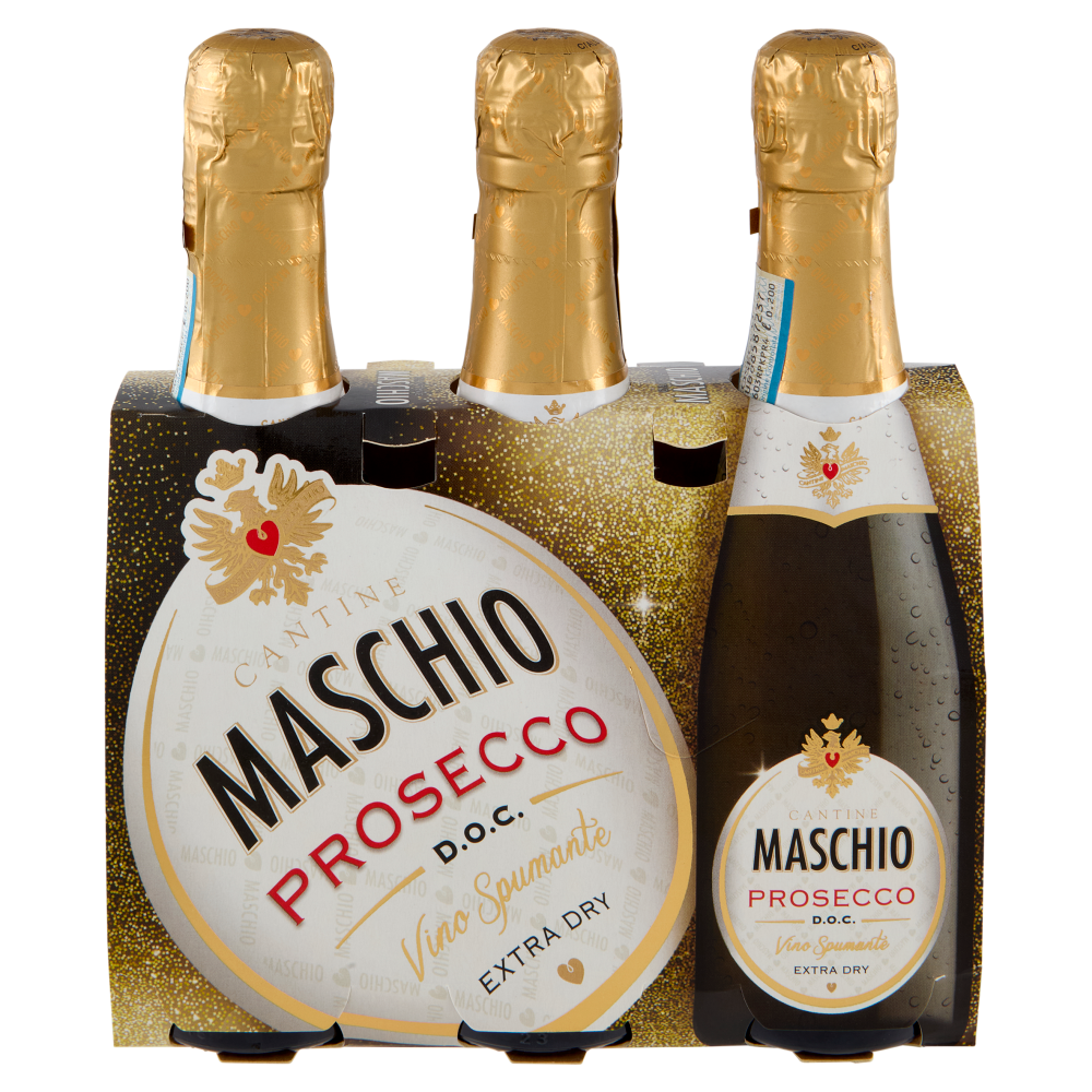 Cantine Maschio Prosecco D.O.C. Vino Spumante Extra Dry 3 x 20 cl