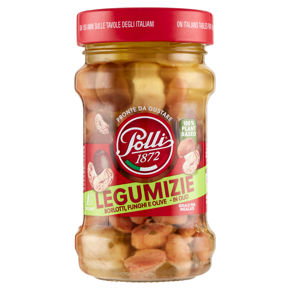 Polli Legumizie Borlotti, Funghi e Olive - in Olio 190 g