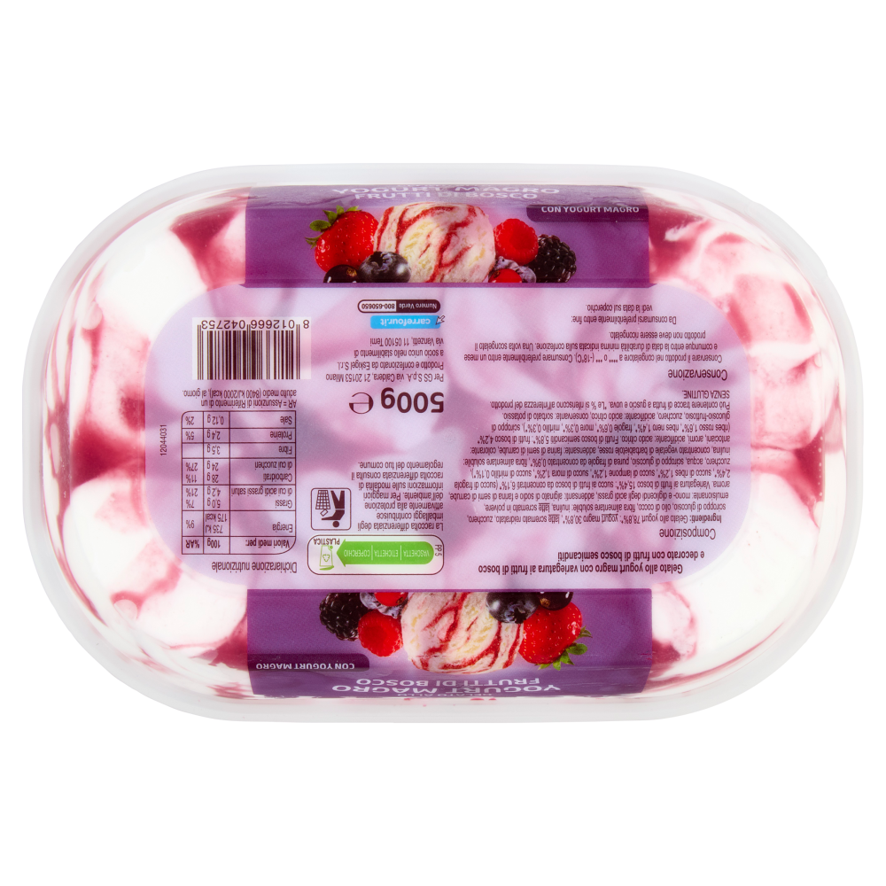 Carrefour Classic Gelato allo Yogurt Magro Frutti di Bosco 500 g