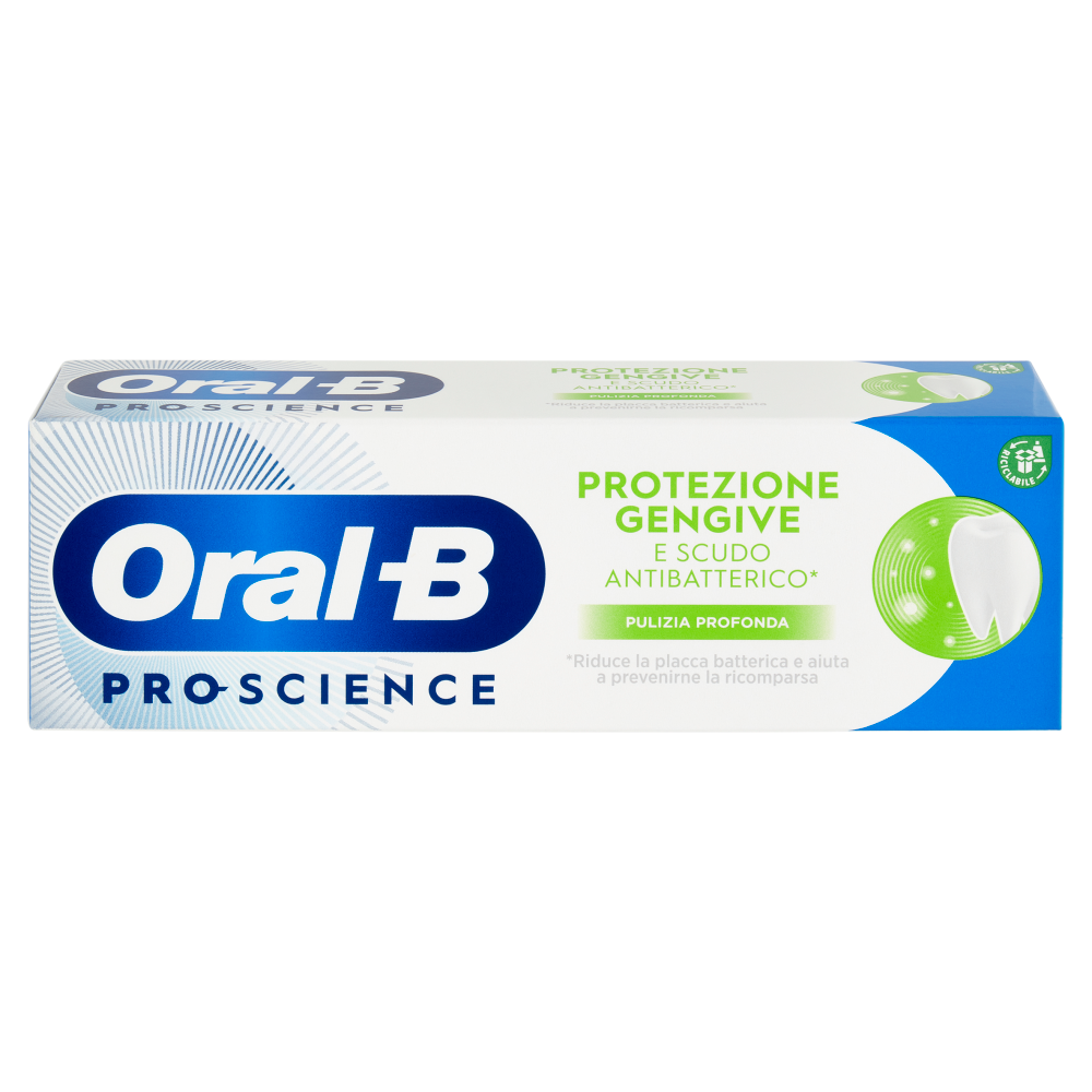 Oral-B Pro-Science Dentifricio Protezione Gengive e Scudo Antibatterico* Pulizia Profonda 75 ml