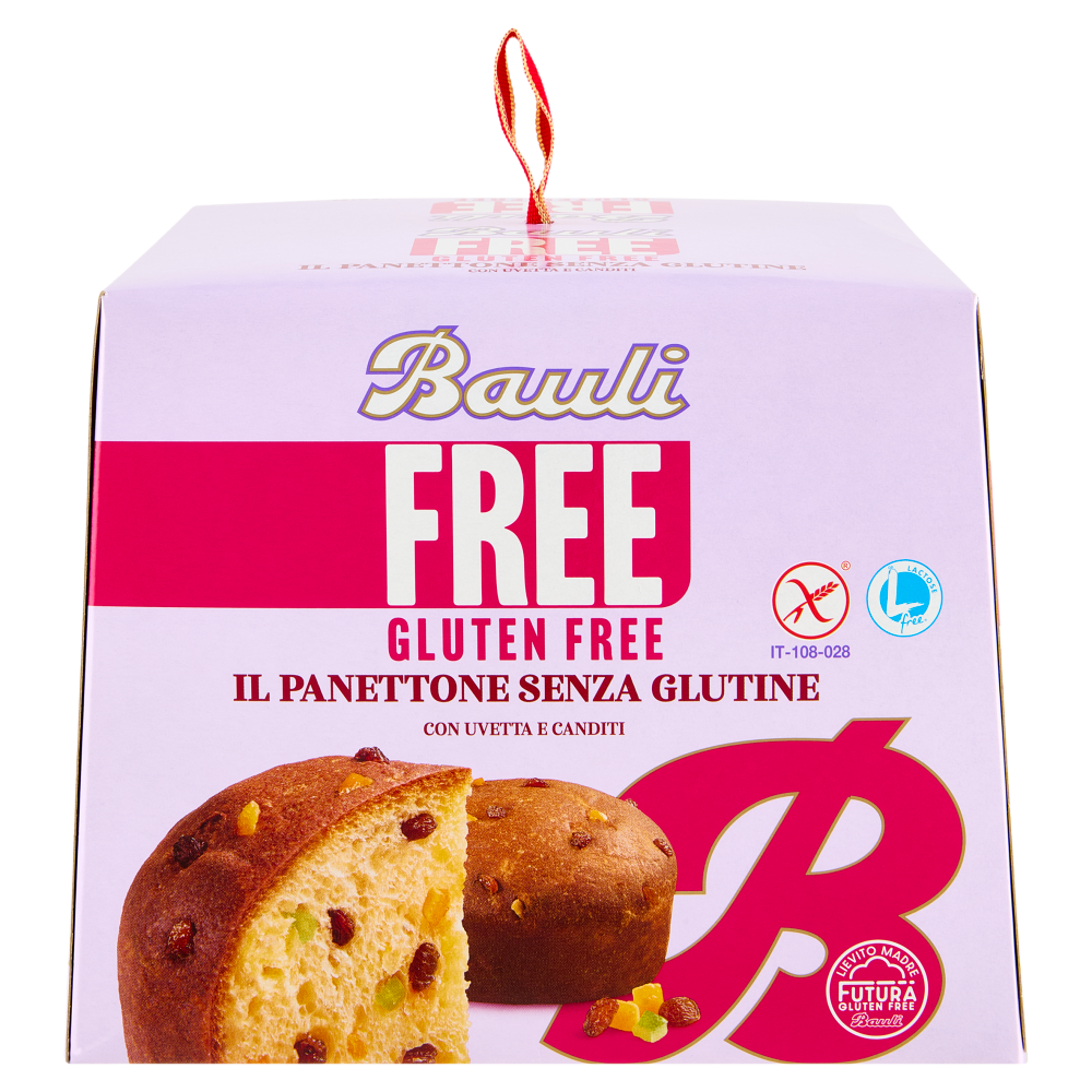 Bauli Free Gluten Free il Panettone Senza Glutine con Uvetta e Canditi 400 g