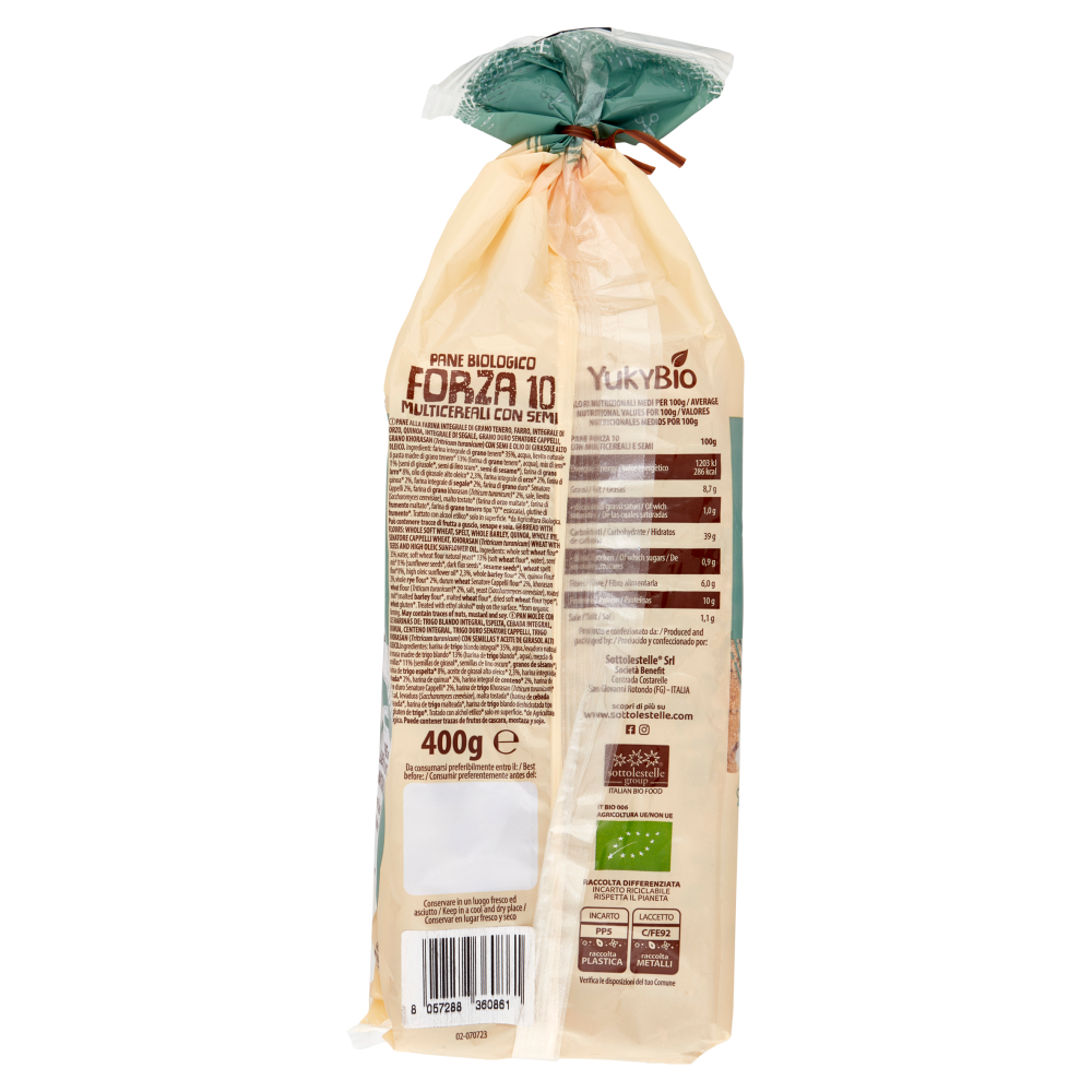 YukyBio A Pasta Madre Pane Biologico Forza 10 Multicereali con Semi 400 g