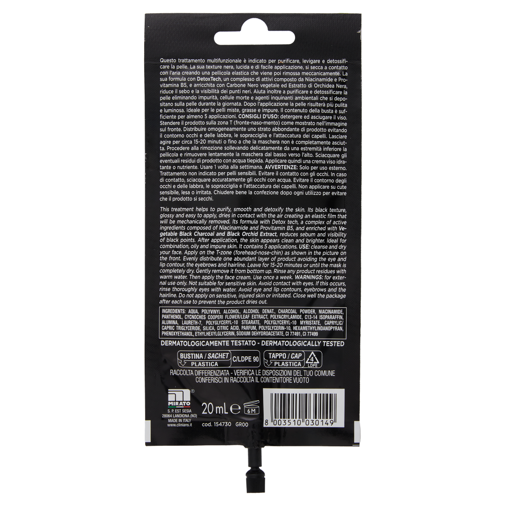 Clinians Detox Maschera Peel Off Purificante DetoxTech 20 mL