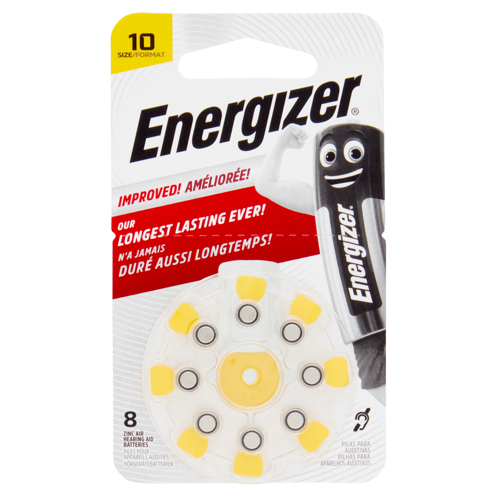 Energizer Pr70 Size 10 Zinc Air Hearing Aid Batteries 8 pz