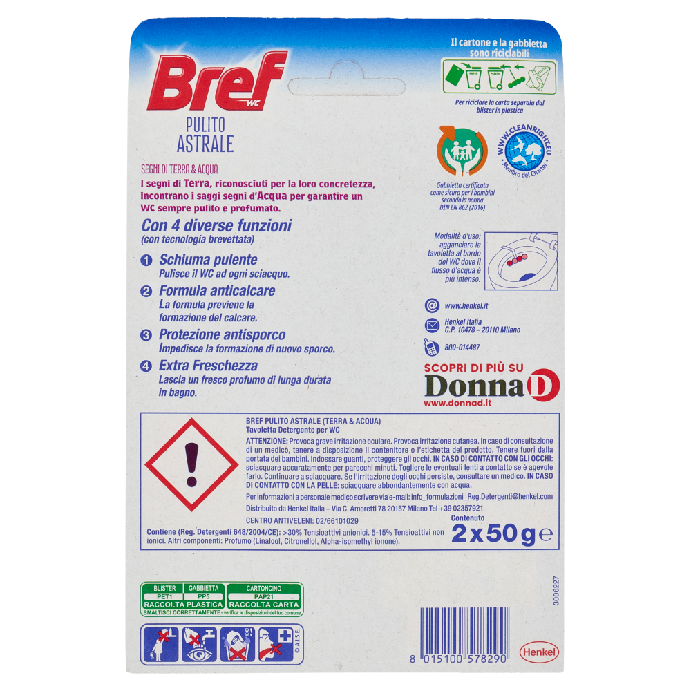 BREF WC Pulito Astrale Segni di Terra & Acqua 2 x 50 g