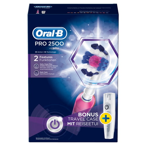 Oral-B PRO Spazzolino Elettrico 2 - 2500 + Custodia Da Viaggio In Regalo