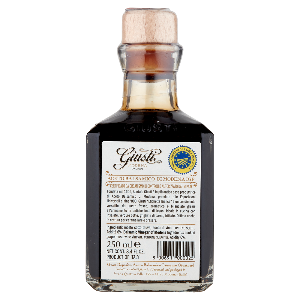 Giusti Aceto Balsamico di Modena IGP Etichetta Bianca 250 ml