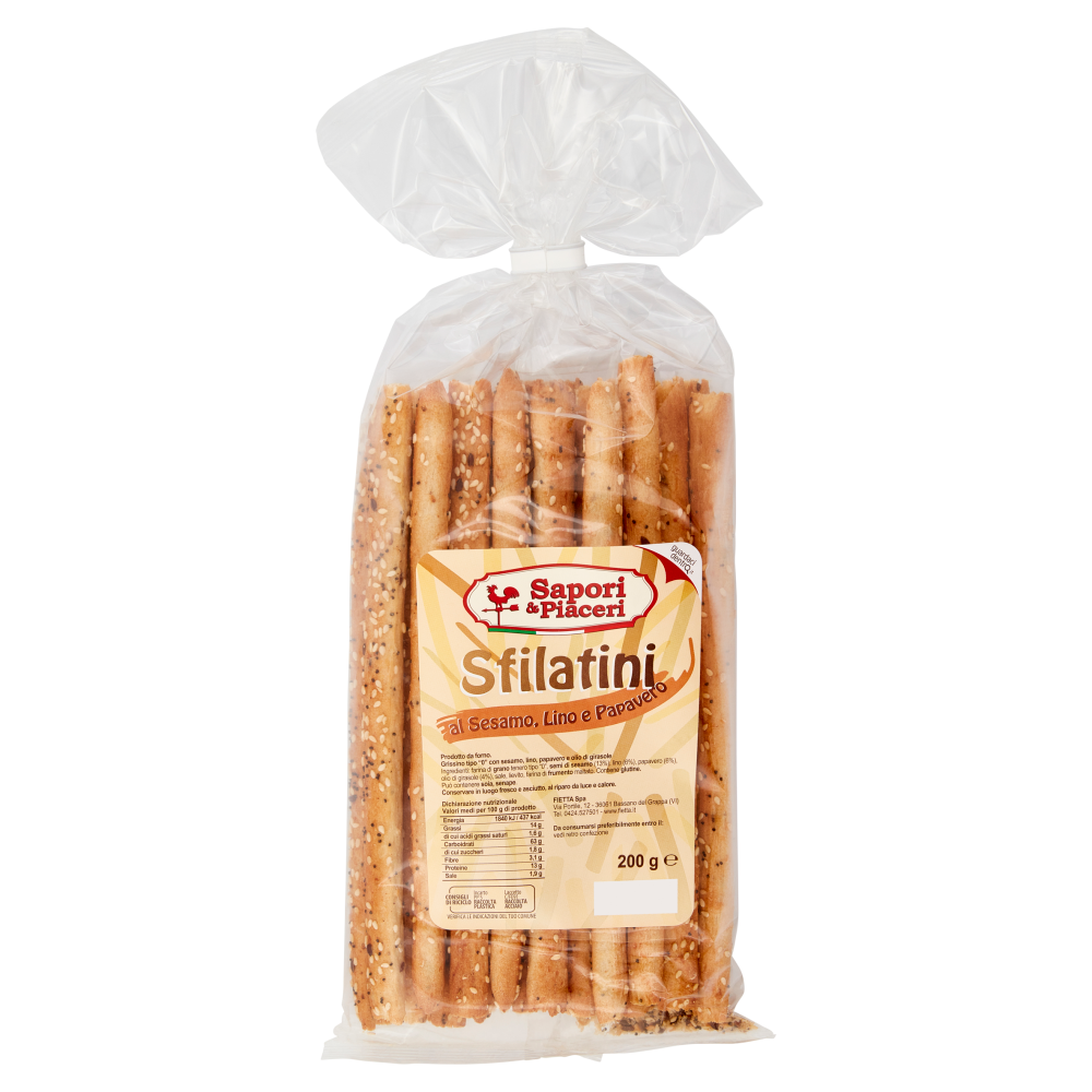 Sapori & Piaceri Sfilatini al Sesamo, Lino e Papavero 200 g