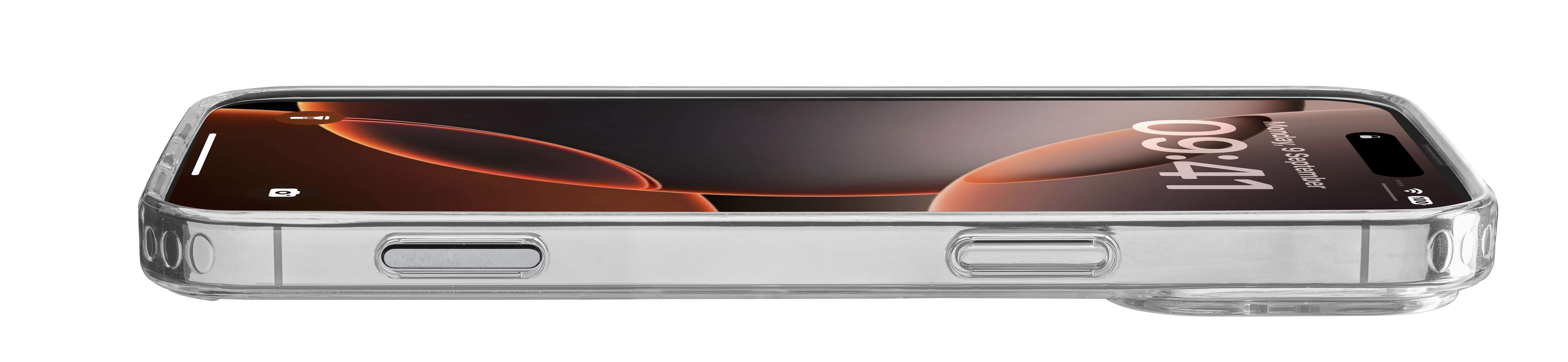 Cellularline Clear Strong - iPhone 16 Pro Custodia rigida con bordi in gomma