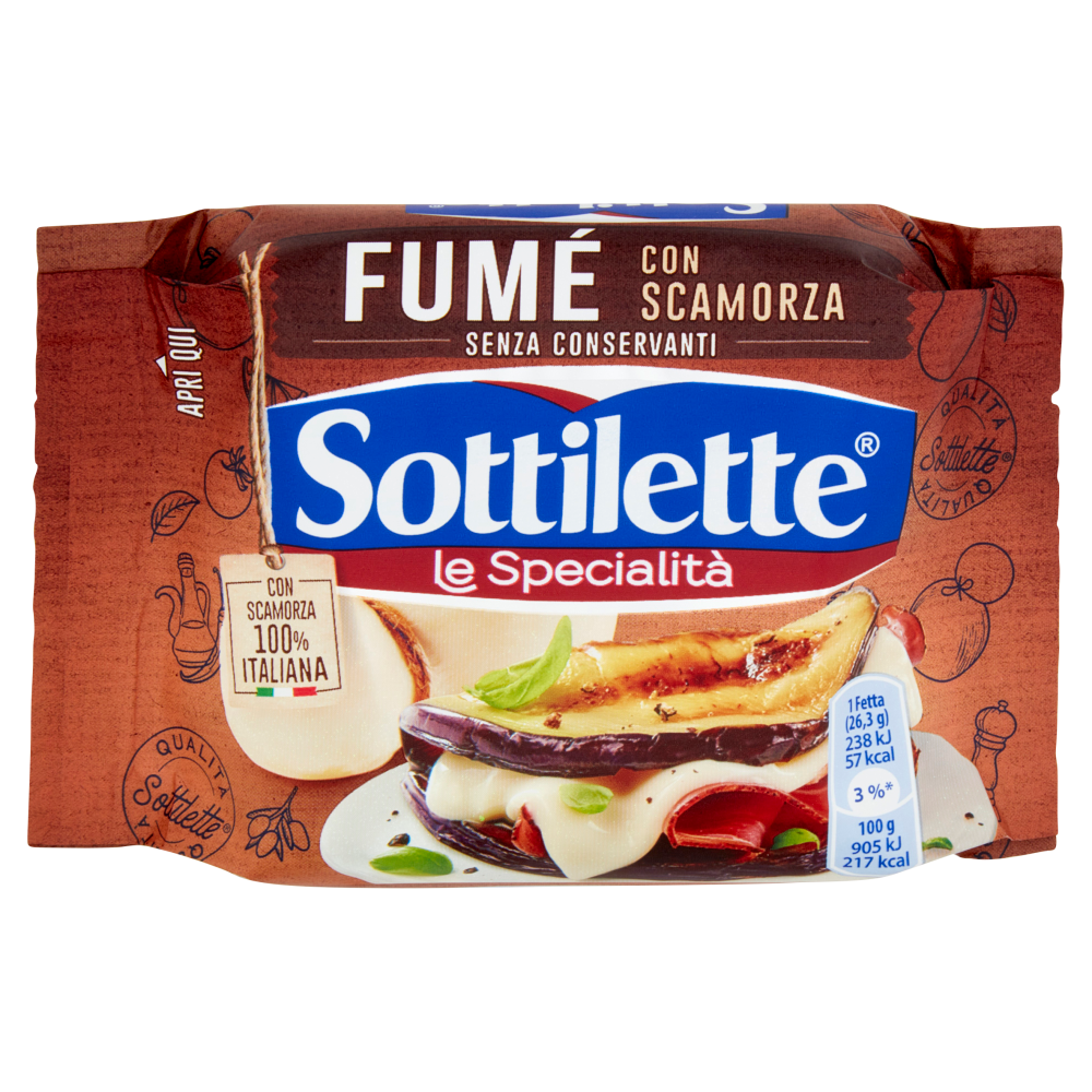 Sottilette Fumé con Scamorza -  formaggio fuso a fette con Scamorza - 158 g