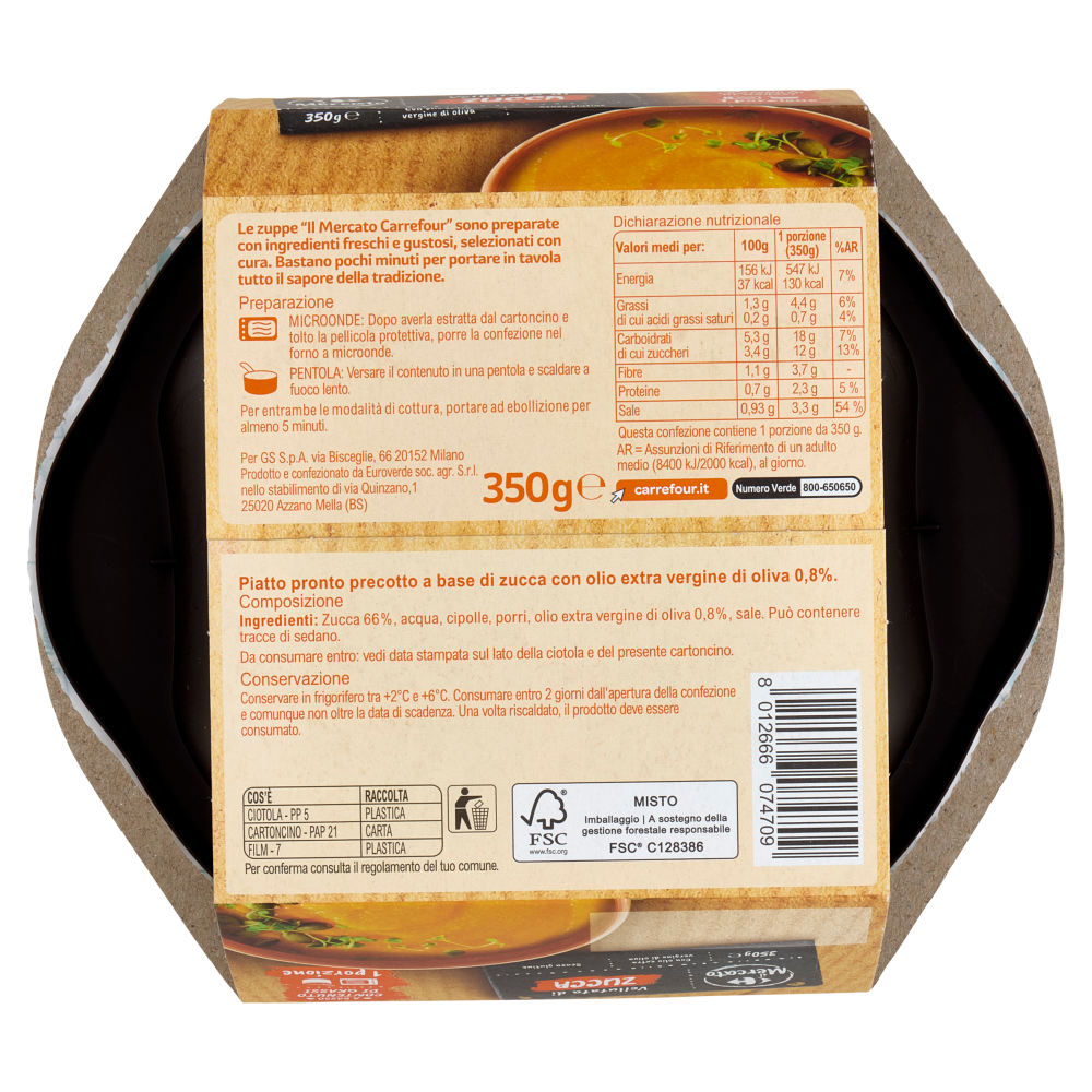 Carrefour il Mercato Vellutata di Zucca 350 g