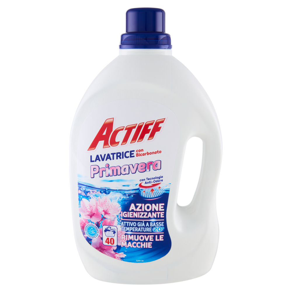 Actiff Lavatrice con Bicarbonato Primavera 2000 ml