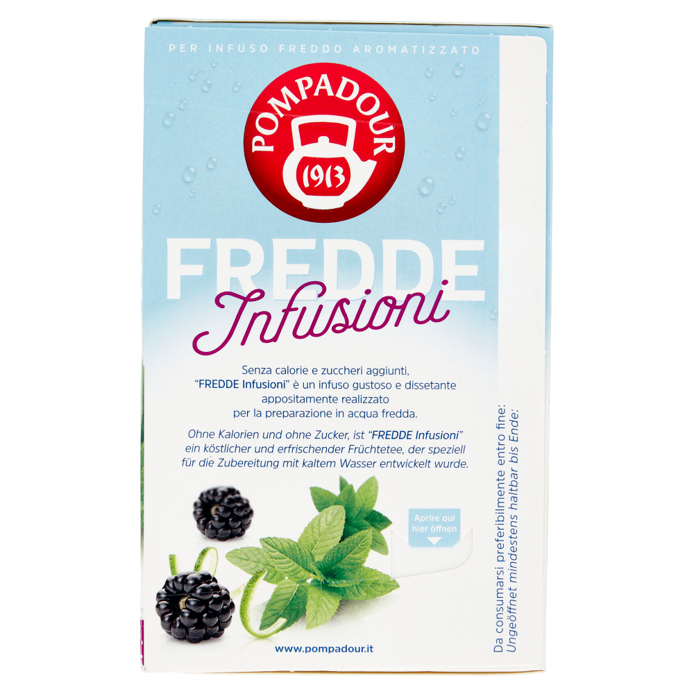 Pompadour Fredde Infusioni Frutti di Bosco e Menta 18 x 2,5 g