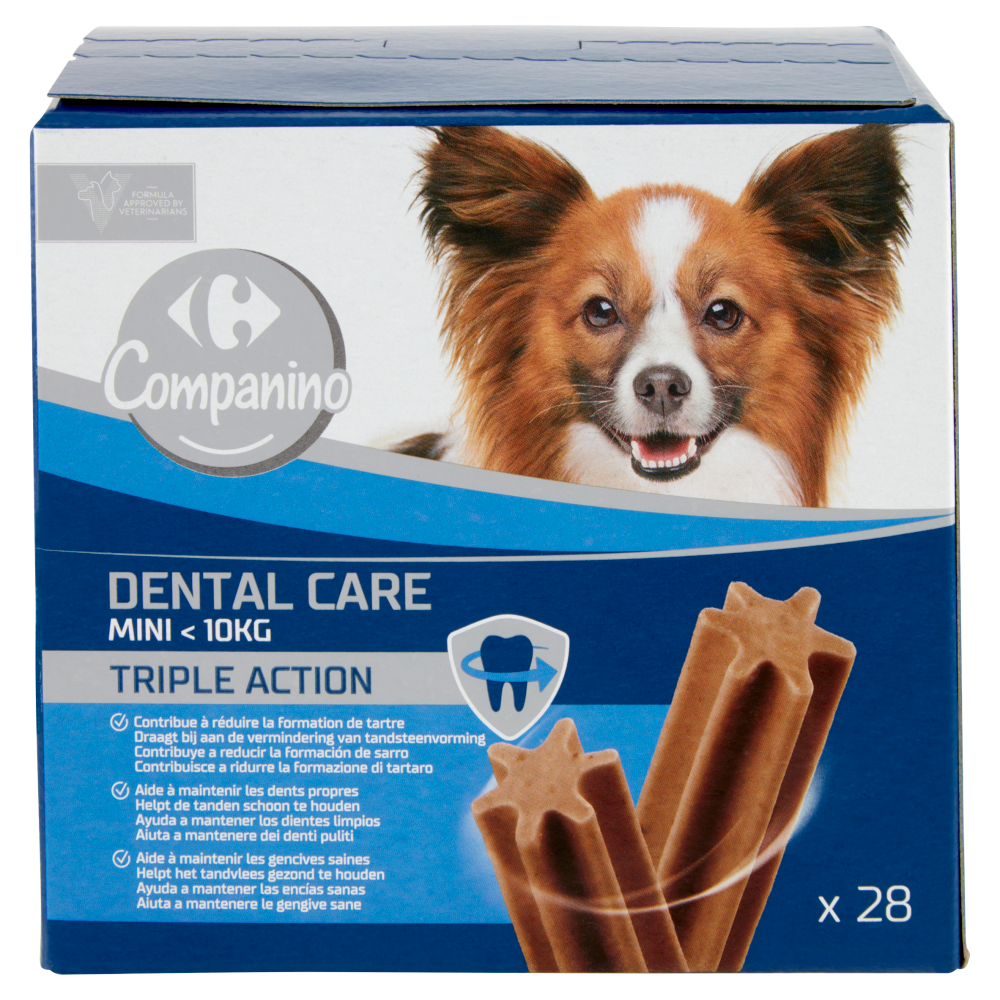Carrefour Companino Dental Care Mini <10kg Triple Action x28 440 g