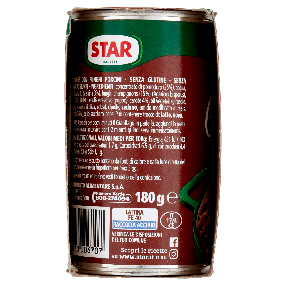 Star il mio Gran Rag&ugrave; con Funghi Porcini 2 x 180 g