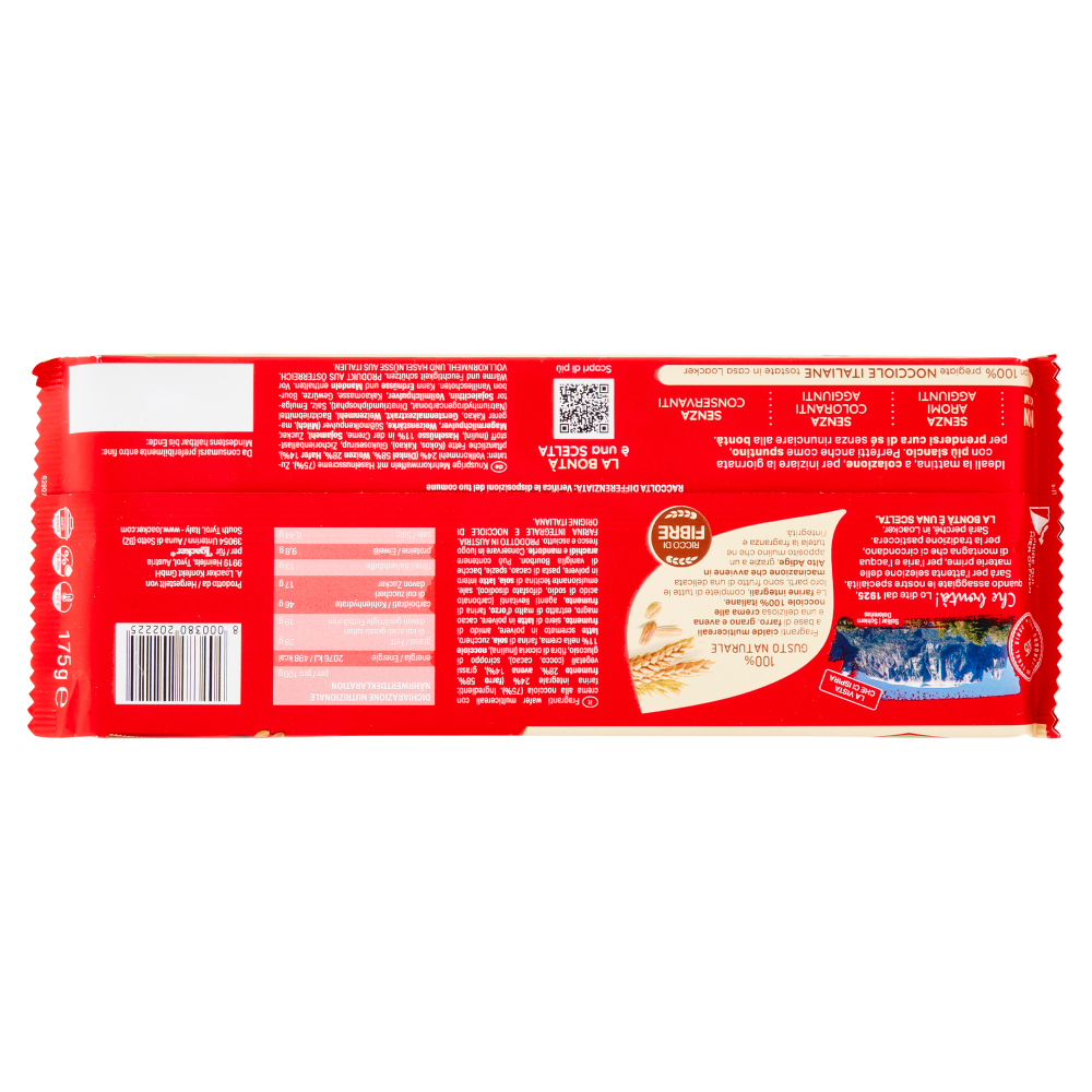 Loacker Wafer Multicereali Napolitaner con farro, grano e avena con crema alle nocciole wafers 175g