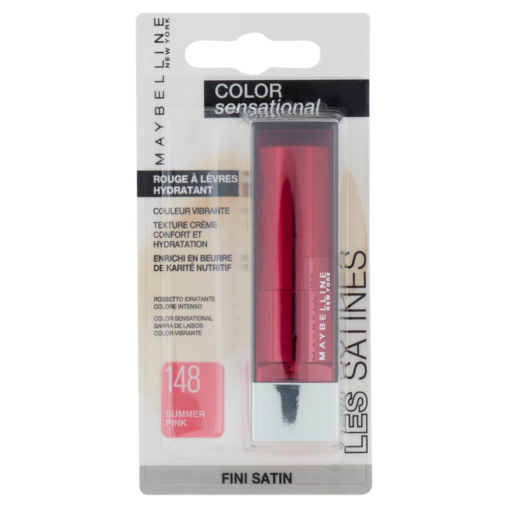 Maybelline New York Rossetto Color Sensational, Colore Intenso, 148 Summer Pink