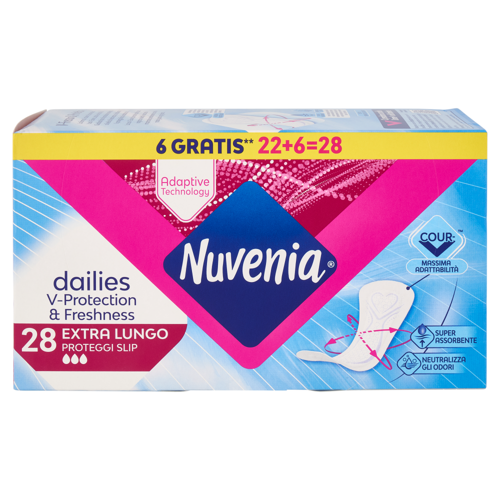 Nuvenia dailies V-Protection & Freshness Extra Lungo Proteggi Slip 28 pz