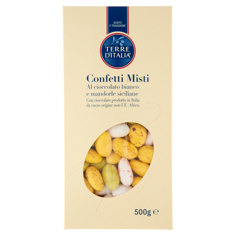 Terre d'Italia Confetti Misti al cioccolato bianco e mandorle siciliane 500 g