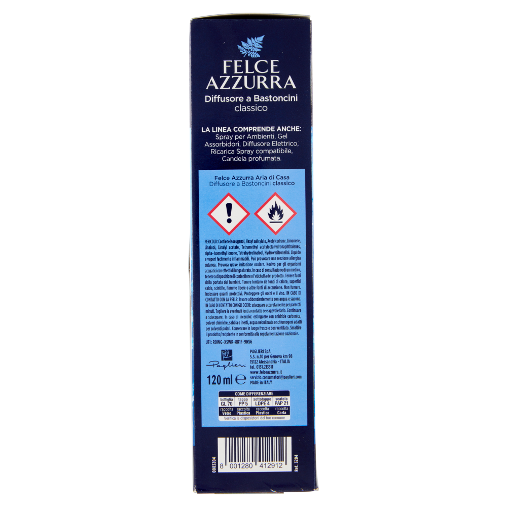 Felce Azzurra Aria di Casa classico Diffusore a Bastoncini 120 ml