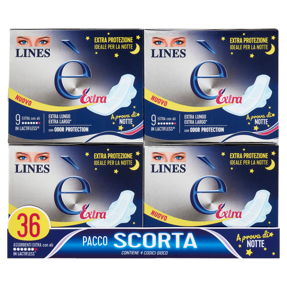 Lines è Extra Assorbenti Extra con ali 4 x 9 pz