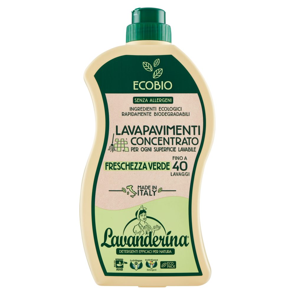 Lavanderina Lavapavimenti Concentrato Freschezza Verde Ecobio 1000 mL