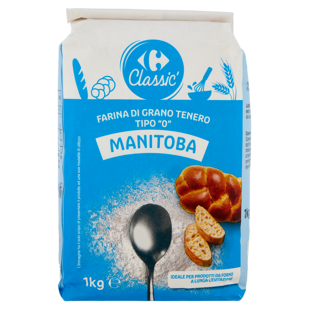 Carrefour Classic Farina di Grano Tenero Tipo "0" Manitoba 1 kg