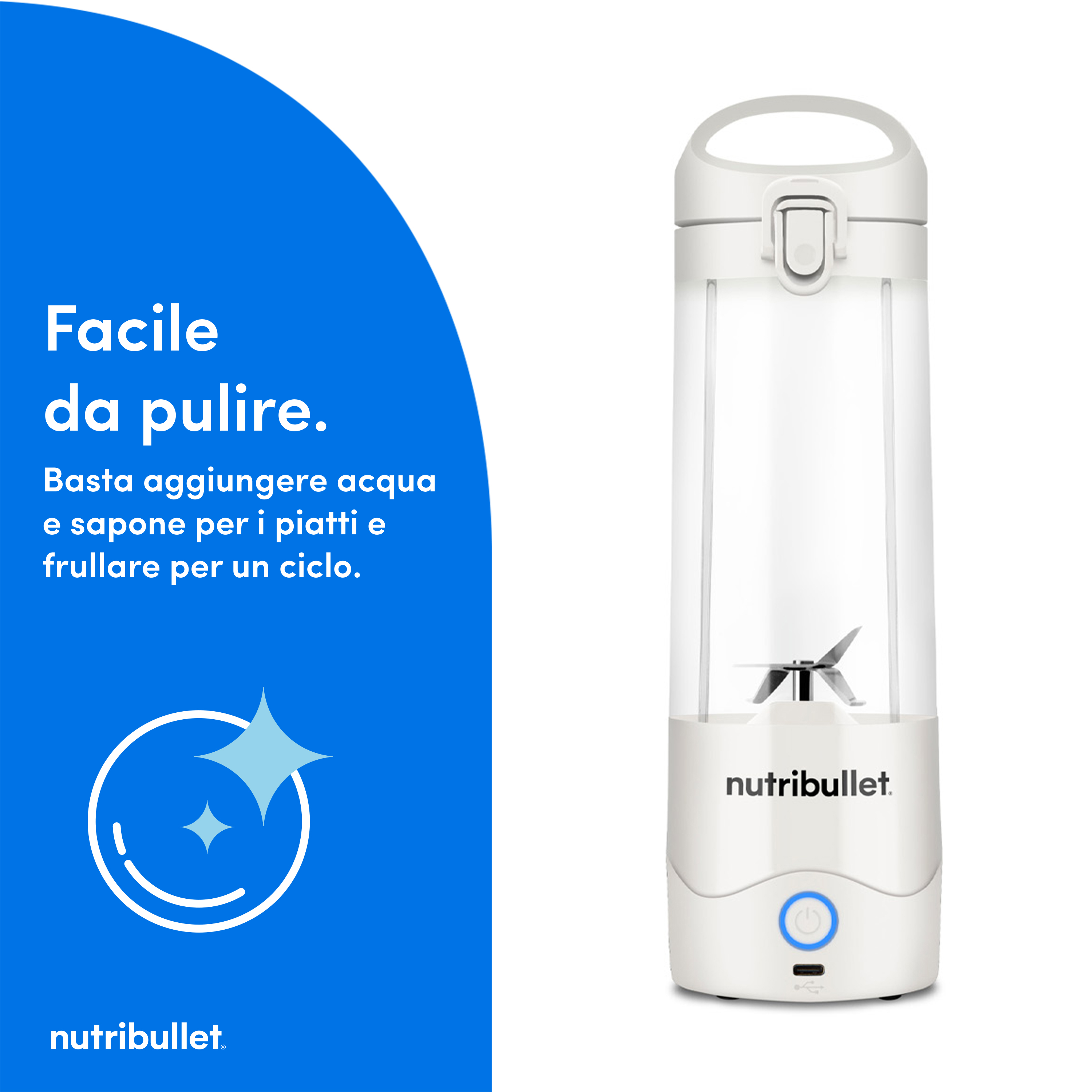 NutriBullet Portable 0,475 L Frullatore per sportivi Bianco