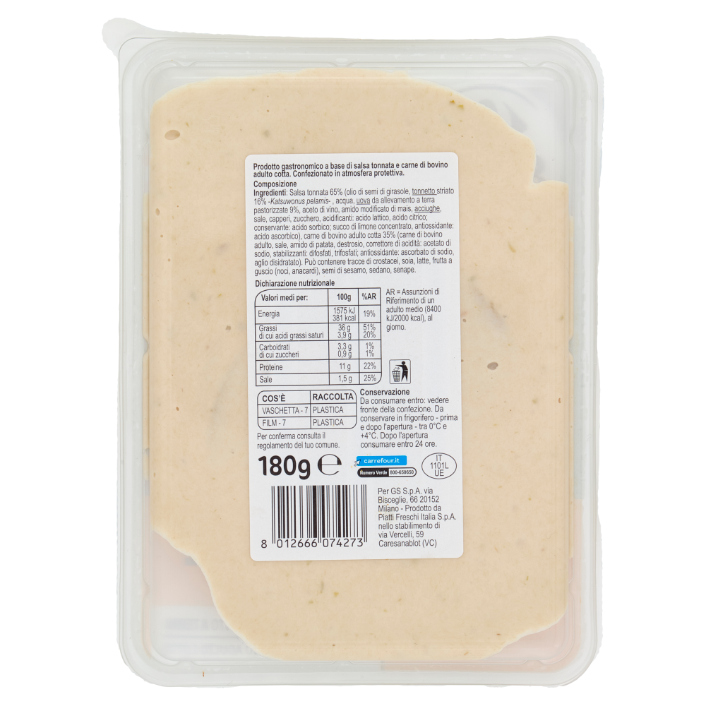Carrefour Extra Vitel Tonnè 180 g