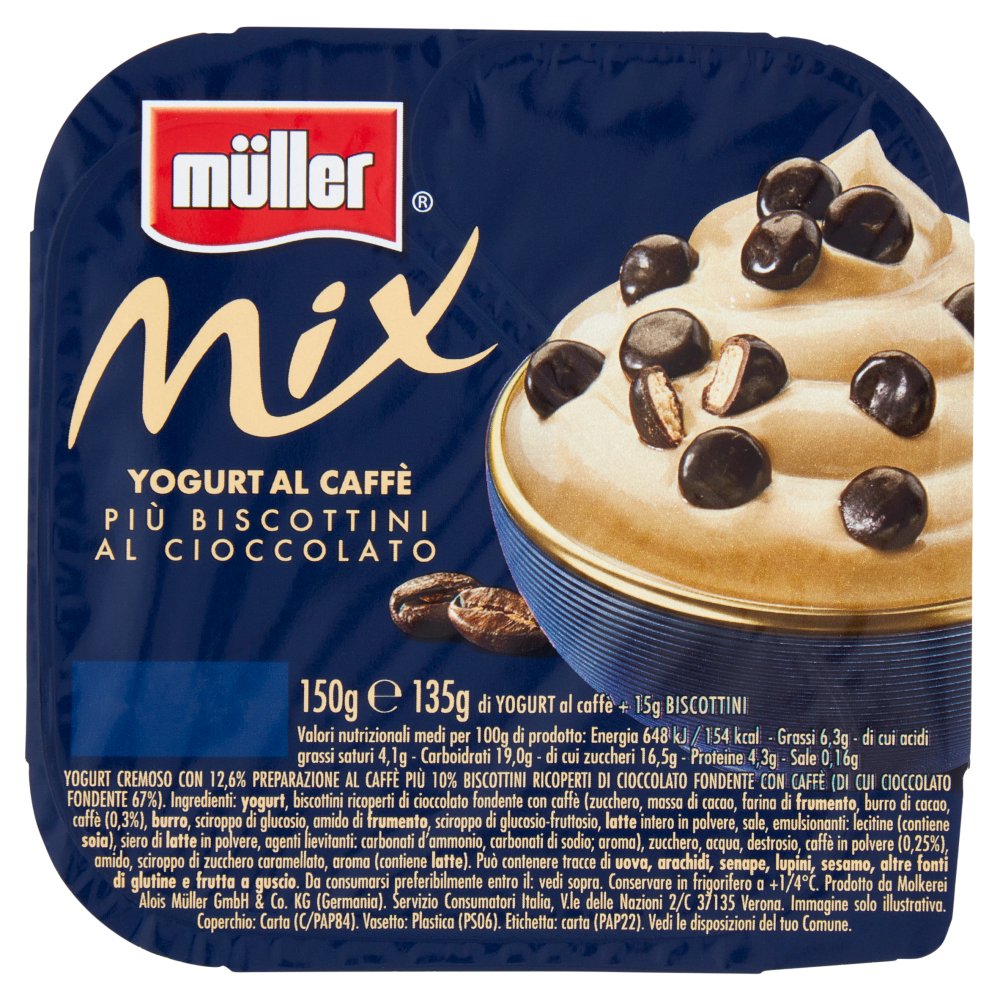 müller Mix Yogurt al Caffè Più Biscottini al Cioccolato 150 g
