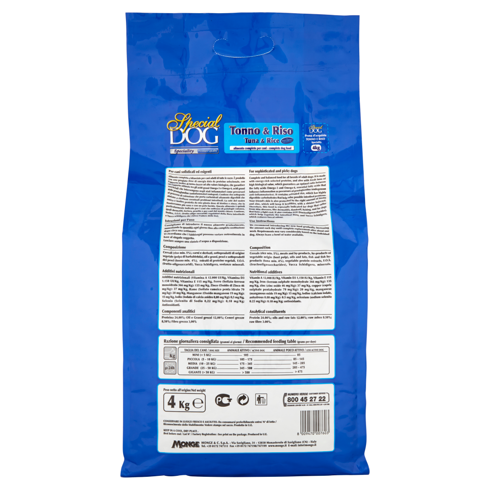 Special Dog Speciality Premium Quality Tonno & Riso 4 kg