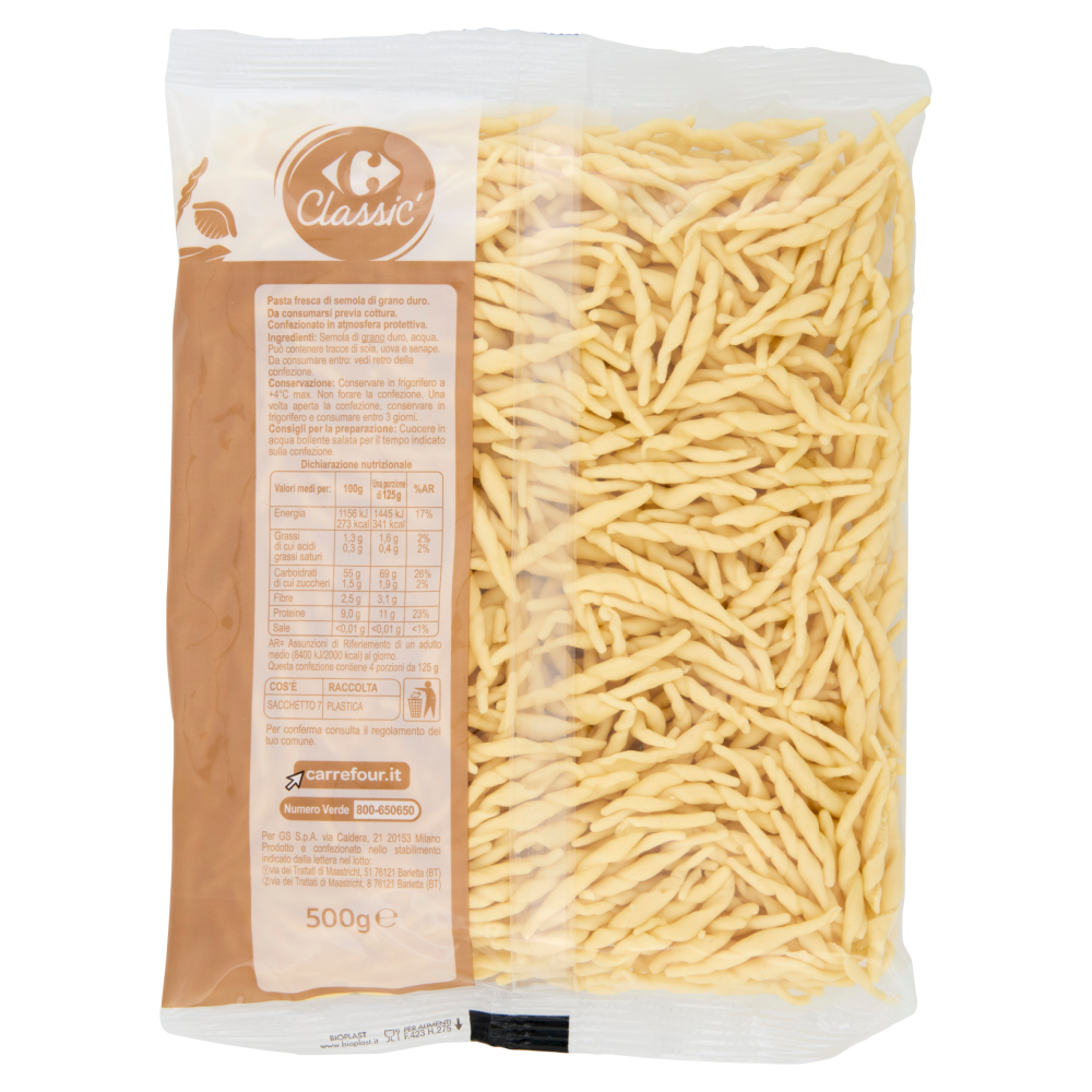 Carrefour Classic Pasta Fresca di Semola Trofie 500 g